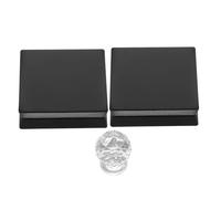 Angoily Palette de Maquillage Soi-Même Vide 2 Boîtiers Noirs 4 Godets en Aluminium 2 Compartiments 2 Outils en Cristal pour Fards à Paupières Blush Enlumineur - Palette Compacte Voyage