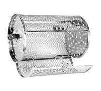 Angoily Panier à Rôtir INOX pour Barbecue avec Rotation Cage Grill pour Fruits Secs Noix Patate Douce Compatible Four et Friteuse à Air Cuisson Uniforme et Sécurisée