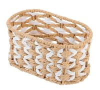 Angoily Panier de Rangement Tressé Ovale Petit Maison Panier à Goûter Multifonction Naturel Organisateur pour Bureau et Table