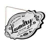 Angoily Panneau Mural Décoratif Buanderie en Bois Vintage Lettrage Laundry à Suspendre Murale Rustique pour Décoration Intérieure Accessoire Décoratif Chambre et Salle de Bain 1 Pièce