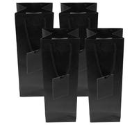 Angoily Paquet à Vin En Papier Noir 4 Pièces à Bouteilles De Vin Avec Poignées Paquet Présent Pratique Pour Fête Et Transport Présent D’emballage Et Célébrations Festives