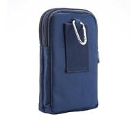 Angoily Paquet pour Téléphone Portable en Nylon Bleu Double Fermeture Éclair, Design Compact et Portable, Petite Pochette Cyclisme Fournitures Maison