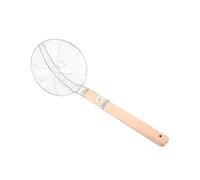 Angoily Passoire Écumoire Inox à Mailles Fines avec Manche Bois Ergonomique pour Friture et Hot Pot Ustensile de Cuisine Maison Résistant Chaleur pour Servir Légumes et Viandes