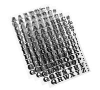 Angoily Patchs Thermocollants Vinyle Noir 4 Pièces 27X18,5 CM Lettres et Symboles pour Vêtements, Projets DIY et Accessoires