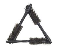 Angoily Peigne à Cheveux Bouclés Noir Multifonction Poils de Sanglier et Manche Ergonomique en Bois, Léger et Portable, pour Coiffeurs en Salon Professionnel et Voyages