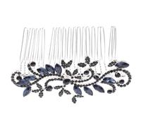 Angoily Peigne à Cheveux de Mariée Bleu Orné de Strass Accessoire Coiffure Mariage Insert Coiffure pour Soirée et Photographie Accessoire Cheveux Femme Élégante