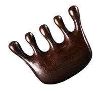 Angoily Peigne de Massage en Bois de Santal Naturel à 5 Dents, Confortable et Pratique, pour Cuir Chevelu, Usage à Domicile Voyage