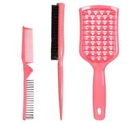 Angoily Peignes de Coiffure Pliants 3 Pièces Brosse à Cheveux Pliante, Peigne à Crêper Creux Anti-statique, Queue de Rat pour Coiffage Polyvalent, Accessoires Coiffure Voyage et Maison
