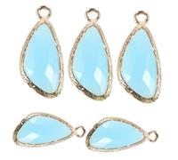 Angoily Pendentif Diy Goutte D'eau En Verre Bleu Et Noir, Accessoires De Bijoux Pour Femme, Lot De 5 Pièces Artisanales, Création Collier Et Boucles D’oreilles, Bijouterie Fait-main, Usage Quotidien