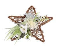 Angoily Pendentif Mural en Bois Fleur Simulée de Pentagramme, Décoration Élégante et Créative pour Porte D'entrée ou Vitrine, Ornement Suspendu