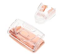 Angoily Perforatrice à Papier Rose Doré 2 Trous Arrache-agrafes Portable Rose Doré Transparent, Outil de Bureau Compact pour Organisation et Classement des Documents, Accessoires Robustes