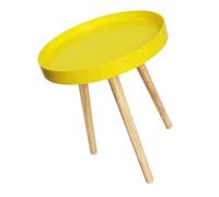 Angoily Petite Table D’appoint Ronde Nordique en Bois Naturel Mini Table Basse Jaune pour Salon Chambre Multifonction pour Intérieur et Rangement Pratique