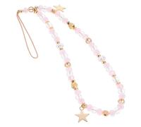 Angoily Phone Charm Wrist Strap with Star Pendant Ccb Beads and Alloy Chain Lightweight Anti-slip Phone Lanyard for Stylish Mobile Decoration