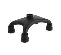 Angoily Pied de Canne Quadruple Antidérapant à Quatre Pieds pour Seniors | Base Autoportante Noire, Support à Quatre Coins, Usage Intérieur et Balades Extérieures, 15x7x1,5cm