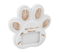 Angoily Pierre Tombale pour Animaux de Compagnie de Patte 15x15 Cm, Monument Commémoratif Extérieur Solide Blanc pour Chiens et Chats, Ornement Funéraire Jardin Pelouse