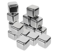 Angoily Pierres à Whisky Réutilisables en Acier Inoxydable 304 Alimentaire Lot de 15 Glaçons Métalliques Poker Accessoires pour Vin Bière et Boissons Usage Domestique et Bar