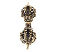 Angoily Pilon en Laiton D'artisanat Religieux Vintage, Statuette Décorative en Laiton Antique, Taille Compacte, Ornement Décoratif pour Maison Bureau, Ornement Religieux Vajra c Modèle