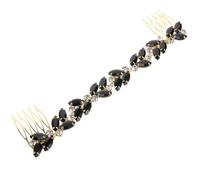 Angoily Pince à Cheveux Mariage en Strass Colorés Forme Marquise Accessoire de Coiffure pour Chignon Décor Doré Noir Épingle Cheveux Soirée et Fête pour Femmes et Demoiselles D’Honneur