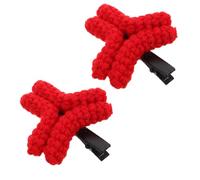 Angoily Pince à Cheveux Tricotée Rouge à Motif Colère 1 Paire de Barrettes Fantaisie Originales en Métal Accessoires Coiffure Créatifs pour Femmes Clip Léger et Confortable pour