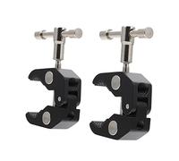 Angoily Pince Crab en Métal pour Caméra Lot De 2 Support Multifonctionnel pour Éclairage Compatible Trépieds Et Parapluies Antidérapante pour Studio Photo Couleur Noir