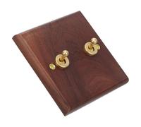 Angoily Plaque D'interrupteur à Bascule Installation Facile en Bois Marron 86 Type Double Commande Design Rétro Rustique pour Décoration Murale Intérieure Maison