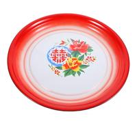 Angoily Plat en Émail 35 CM Assiette à Dessert Multifonction Vintage Couleur Aléatoire Plat de Nourriture Décoratif pour Maison Assiette de Service Rétro pour Restaurant et Repas