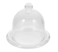 Angoily Plateau à Gâteau Verre avec Cloche Anti-poussière Plateau de Présentation pour Cupcakes Fruits et Desserts Support Élégant pour Cuisine et Pâtisserie Petit Modèle avec Couvercle