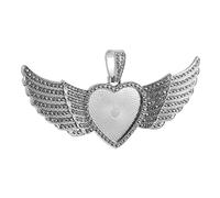 Angoily Plateau à Pendentif En Alliage Cœur Strass Blanc K, Pour Bijoux Diy, Forme Cœur Aile, Accessoire Créatif Multifonctionnel, Présent Bricolage Pour Amateurs De Bijoux, Usage Personnalisé