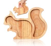 Angoily Plateau Alimentaire en Bois d'Écureuil 1 Pièce, Plateau à Fruits et Collations Robuste, Plat de Service Décoratif Cuisine et Repas Intérieur Extérieur