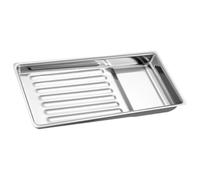 Angoily Plateau de en Acier Inoxydable 304 Rainures Petit Plateau Rectangulaire pour Outils de Manucure et Beauté Organiseur Polyvalent pour Salon D’Ongles et Tatouage Usage