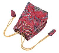 Angoily Pochette à Cordon Carrée en Tissu Coton Rouge pour Rangement Multi-fonctionnel Facile à Nettoyer Maison Stockage Élégant