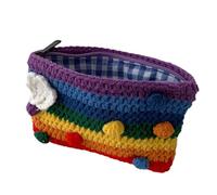 Angoily Pochette de Change Tricotée en Laine Colorée Arc-en-Ciel, Élégante et Créative, Usage Quotidien Rendez-Vous, Peut Contenir Clés, Téléphone et Maquillage