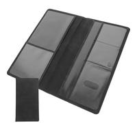 Angoily Pochette Porte-permis de Conduire en PU Léger et Moderne pour Usage Quotidien et Voyage, Porte-Cartes Pliable pour Carte Grise et Assurance Noir Pratique