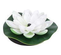 Angoily Pompe à Eau Flottante Solaire Circulation D'eau en Plastique Fontaine de Lotus Blanche pour Oxygène pour Bassin Extérieur Décoration de Jardin