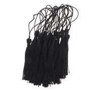 Angoily Pompons DIY en Lot de 20 Pièces Noirs, Glands Faits Main en Fil Doux, Accessoires pour Bijoux Et Décoration D'intérieur, pour Marques-Pages, Bracelets, Loisirs Créatifs, Usage Fête Et École