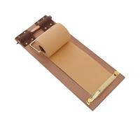 Angoily Porte-bloc-notes Mural Vintage en Bois Kraft avec Rouleau de Papier Rechargeable et Stylo en Bois - Support Mural Compact pour Pense-bêtes et Listes - Accessoire Pratique Cuisine