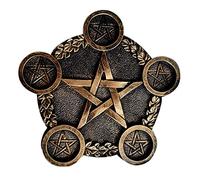 Angoily Porte- Bougie Star Sorccraft Pentagram Titulaire Titulaire de Bougie Plateau de Plaque de Bougie pour Wicca Pagan Autars Métaditation Métaphysique Rituels Décoration