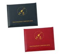 Angoily Porte-Cartes à Double en PU Housse de Protection pour 2Pcs Multifonctionnel Pratique pour Voyage pour Cartes d'Identité et Certificats
