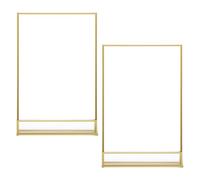 Angoily Porte-cartes de table acrylique transparent doré, support triangulaire stable 8.5x11in, lot de 2 pour menus, numéros de table et affichage événementiel