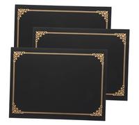Angoily Porte-certificat En Papier Noir, Lot De 3 Couvre-certificats Format A4, Étui Protecteur Pour Diplôme Et Récompense, Usage Professionnel Et Scolaire