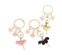 Angoily Porte-clés Ballerine Bling-bling Lot De 3 Pour Femmes, Breloques Pour Paquet à Main Rose Noir Beige, Accessoires Mignons Pour Fête Saint-valentin, Présent Pour Clés Voiture Et Paquet