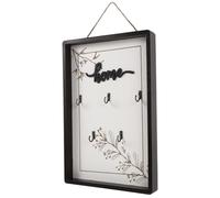 Angoily Porte-Clés Mural en Bois 5 Crochets Organiseur de Clés Mural Noir Boîte de Rangement Compacte pour Entrée Bureau et Petit Espace Style Rustique Européen