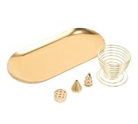 Angoily Porte-Parfum en Acier Inoxydable 55 Pouces Ovale Récupérateur de Cendres Neuf Supports pour Bâtons Cônes et Parfum Spirale Décoration Zen pour Contemplation et Yoga