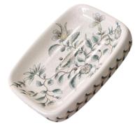 Angoily Porte-Savonnette en Céramique Drainage Plateau à Savonnette Vert Motif Oiseau Porte-Savonnette Créatif pour Savonnette en Barre Accessoire de Salle de Bain Pratique et