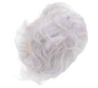 Angoily Postiche en Fibre Haute Température Courte pour Femmes Âgées Grise avec Cheveux Bouclés Naturels, Texture Ondulée Épaisse, pour Fêtes et Déguisements Grand-mère