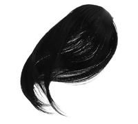 Angoily Postiche Synthétique à Lace Frontale avec Frange Rideau 3D Naturelle Noire, Longue, Confortable et Légère, pour Fêtes, Cosplay et Usage Quotidien, Postiche Femme