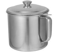 Angoily Pot à Graisse en Acier Inoxydable 304 Passoire Intégrée 1,4 L, Bidon D'huile Pratique Couvercle Anti-poussière, Récipient Cuisine pour Filtrer et Stocker Huile de Style Aléatoire