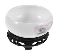 Angoily Pot de Fleurs Hydroponique en Céramique avec Soucoupe Grand Pot Large de Lotus pour Plantes Succulentes et Orchidées Récipient Décoratif Zen pour Intérieur et Jardin Adapté