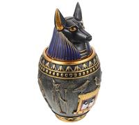 Angoily Pot Décoratif Égyptien Antique en Résine, Sculpture Ornementale pour Décoration de Table et Rangement, Bocal Artisanal Moyen Motifs Gravés Aléatoires, Décoration Style Aléatoire