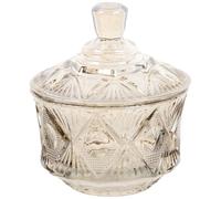 Angoily Pot Verre Décoratif Cube avec Couvercle Hermétique Bocal à Bonbons Transparent Récipient de Rangement pour Cuisine et Maison Style Européen avec Texture Relief